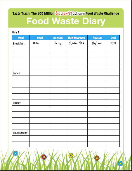 food waste diary